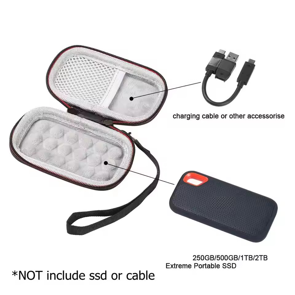 Portable Ssd Enclosure - Capa compatível com SanDisk 1TB 2TB
