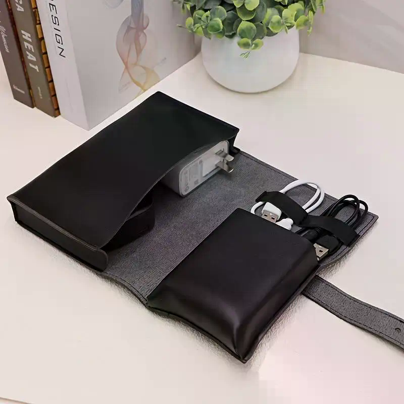 Tech Accessories Travel Case - 1pc couro do plutônio multi-compartimento organizador-portátil