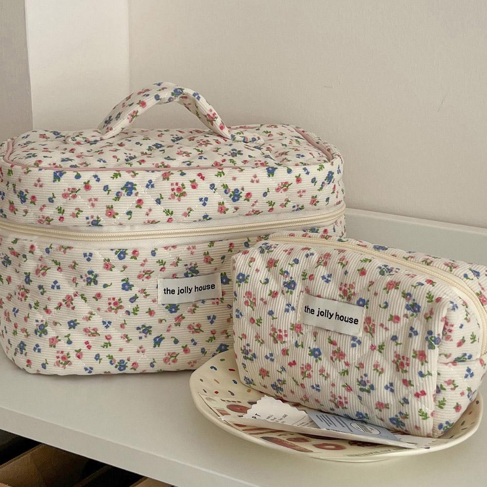 Tech Accessories Travel Bag - Bolsa de Maquiagem Vintage Floral Acolchoada,