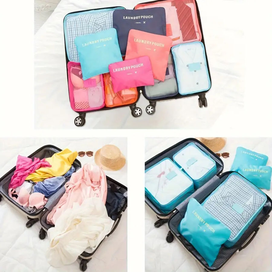 6 pçs organizador de viagem sa - Tech Accessories Travel Bag avaliação e preço