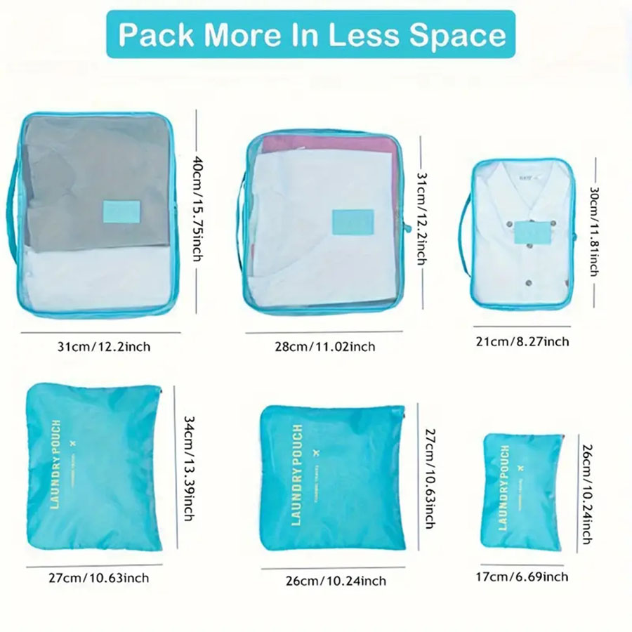 6 pçs organizador de viagem sa - Tech Accessories Travel Bag avaliação e preço